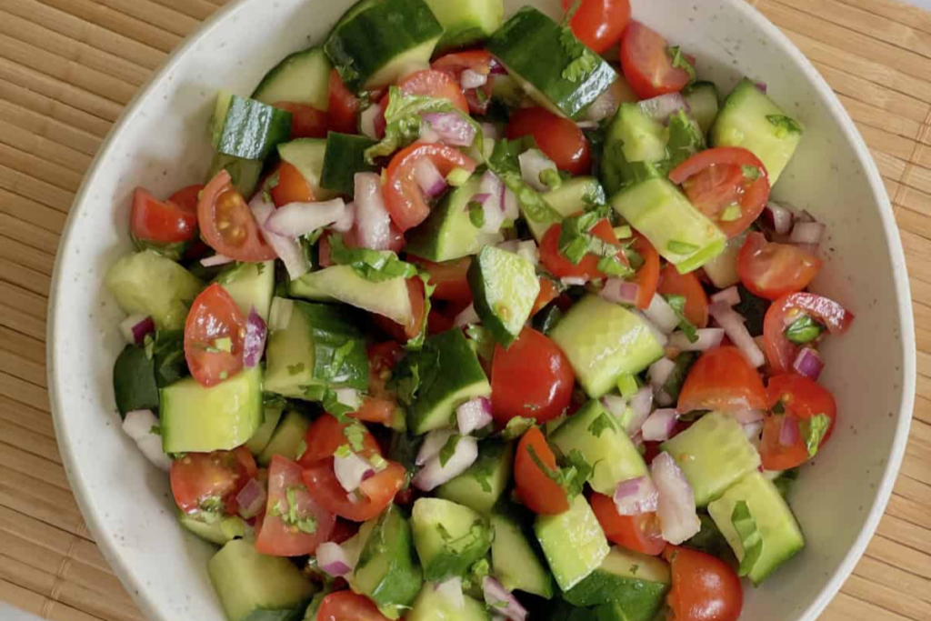 Mediterranean cucumber tomato salad 