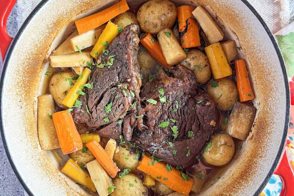 Old Fashioned Dutch Oven Pot Roast With Potatoes 