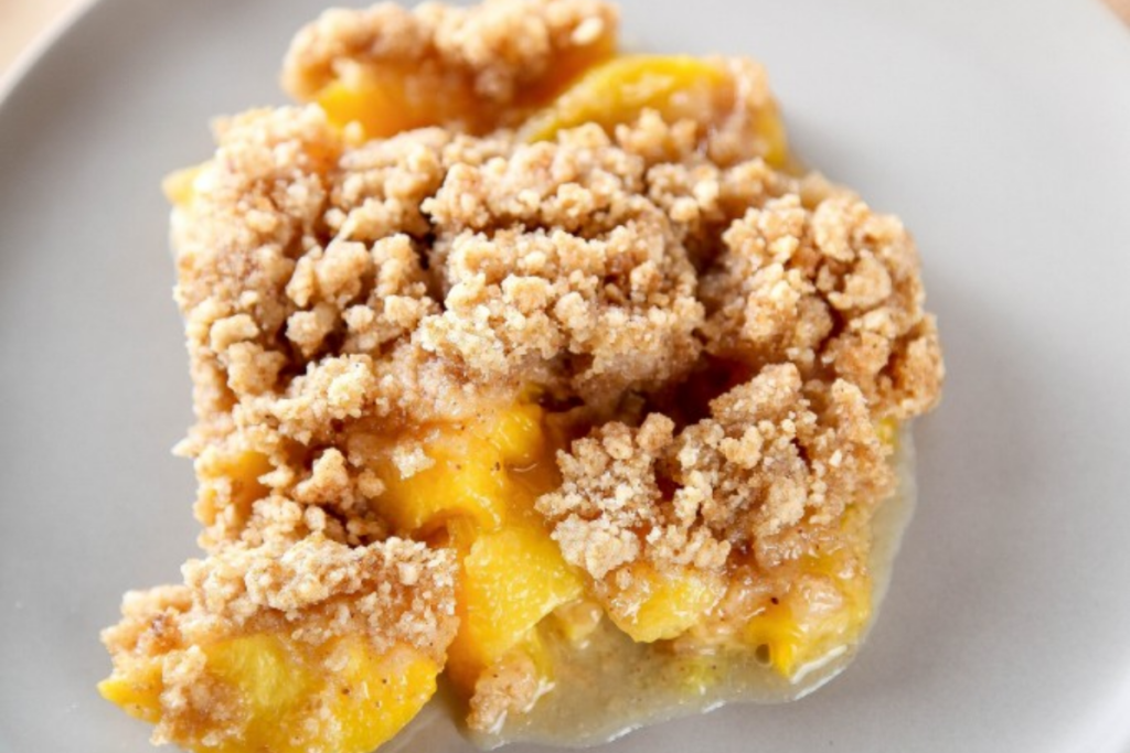 Peach Crumble With A Crunchy Crumb Topping 