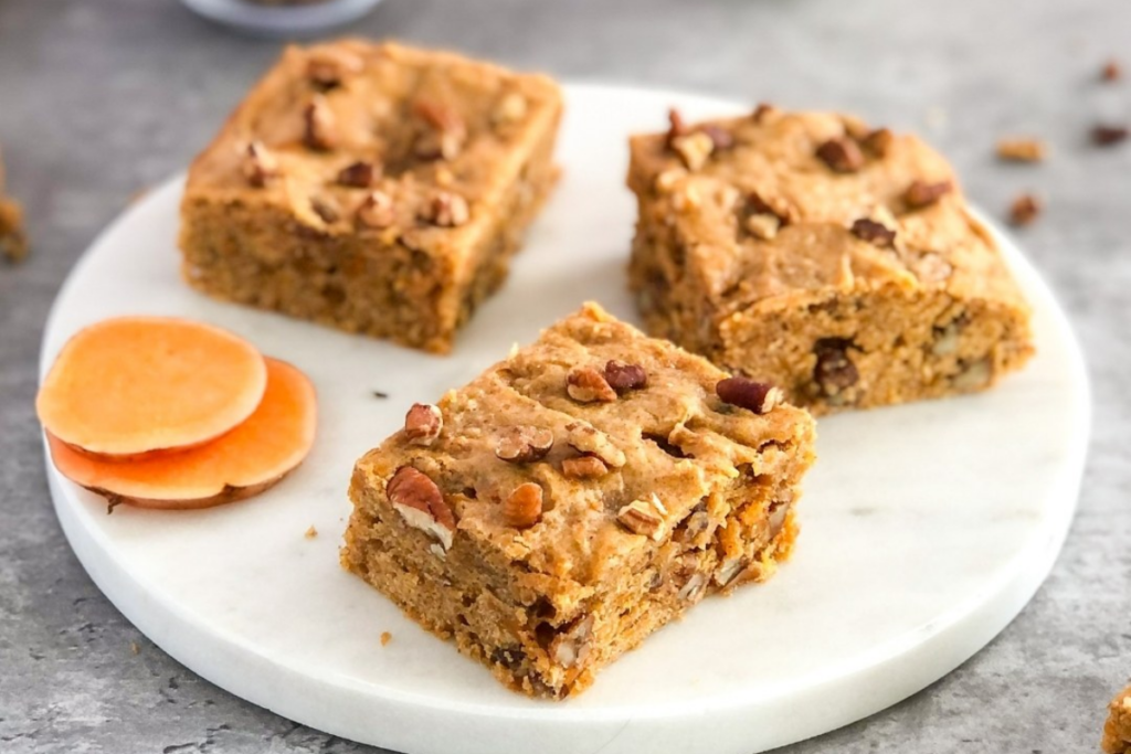 Pecan Sweet Potato Blondie Bars 