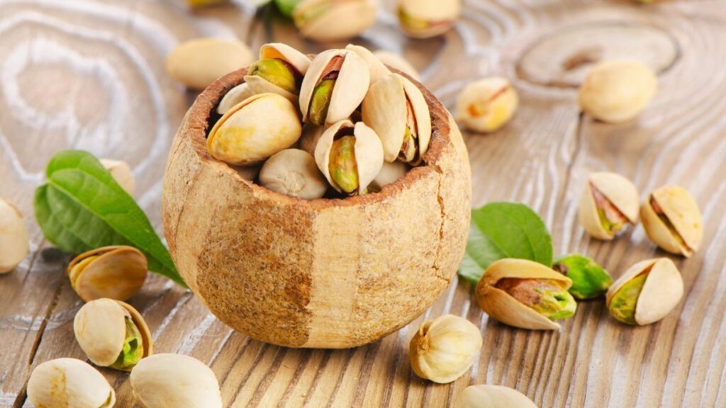 Pistachios in a coconut