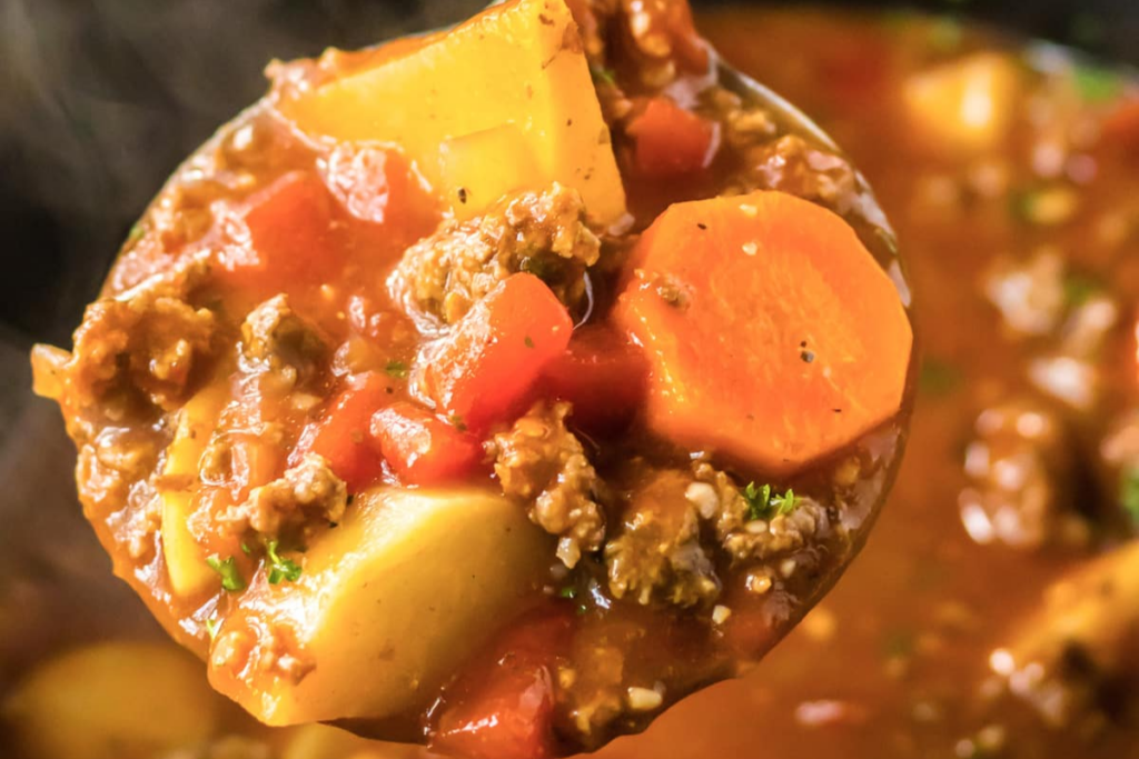 Poor Man’s Stew (Easy Hamburger Stew In The Slow Cooker!) 