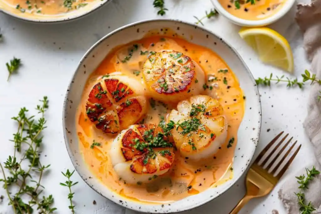 Scallops With Vodka Cream Sauce