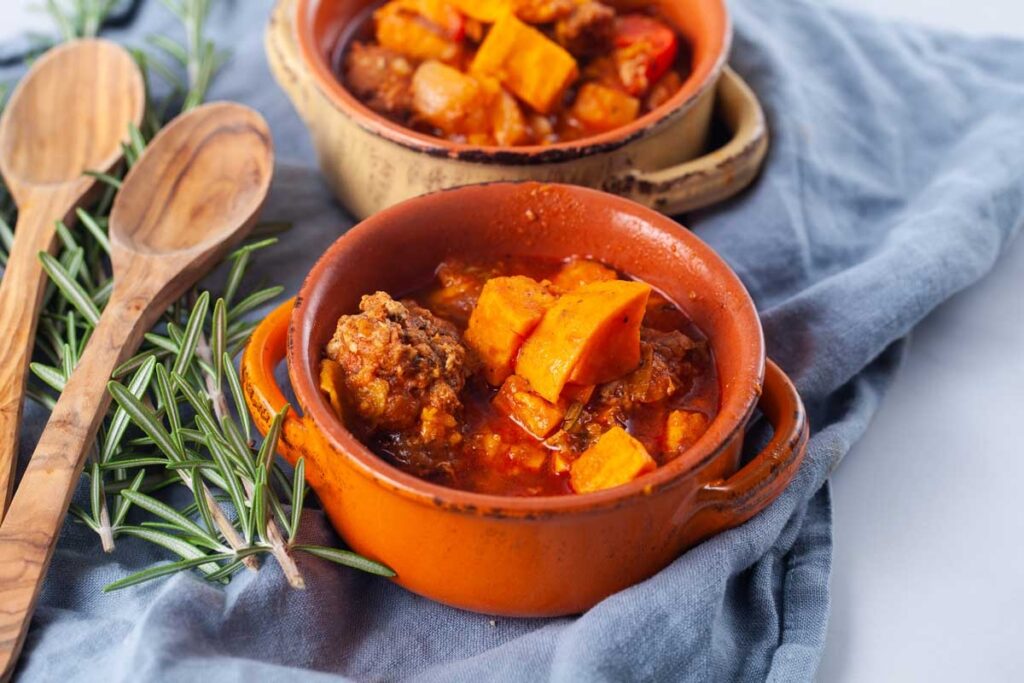 Sweet Potatoes And Spicy Chorizo Stew 