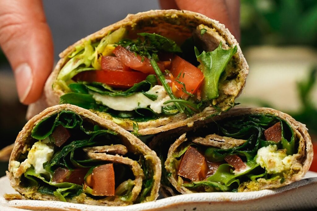 Tomato Basil Wrap With Mozarella (Low Calorie)