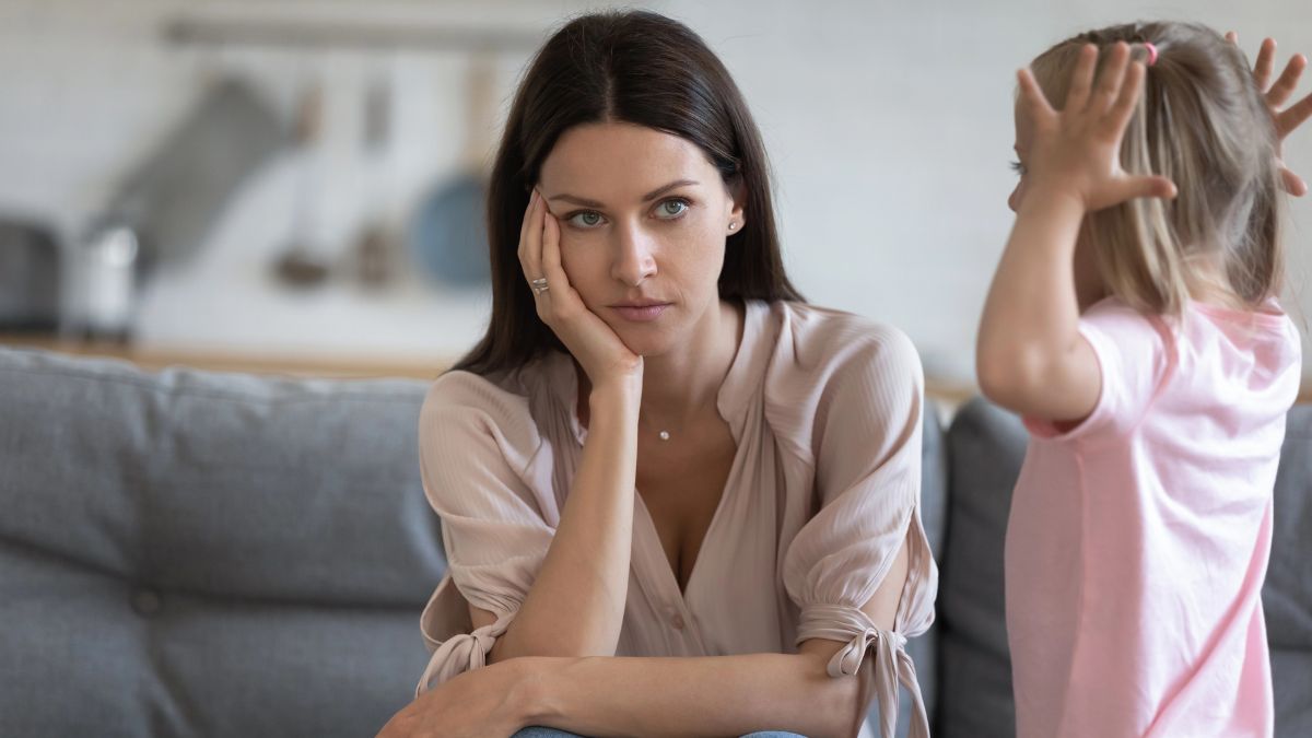 frustrated mom with daughter yelling