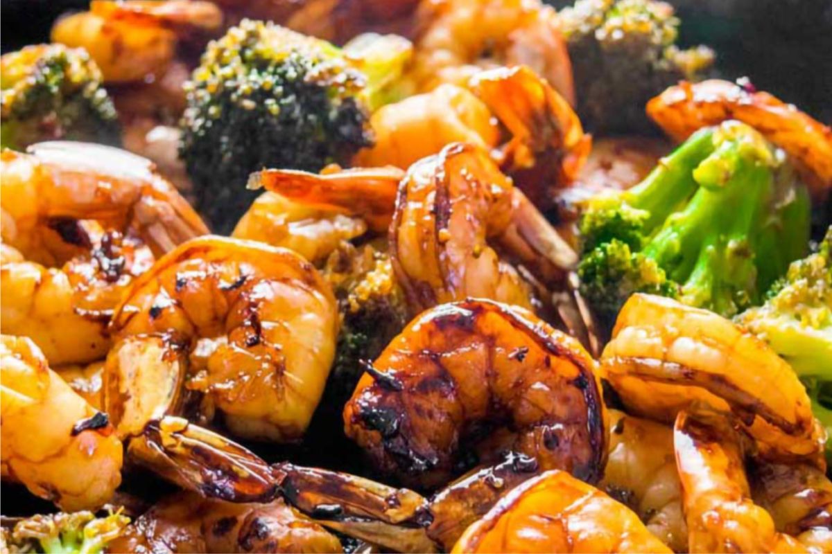 honey garlic and shrimp dish