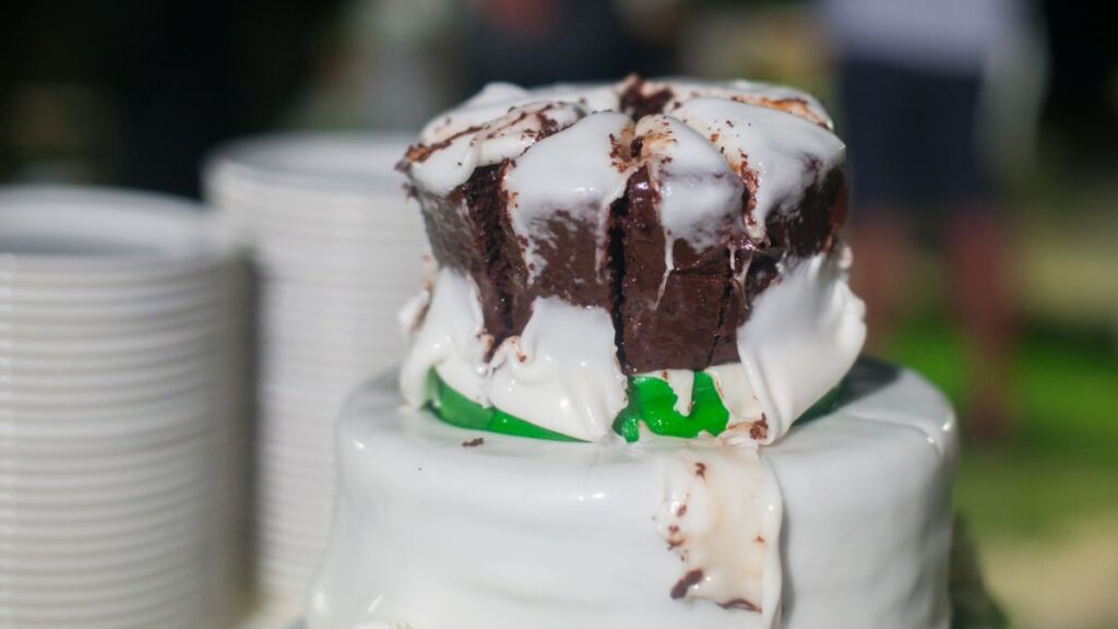 melted wedding cake