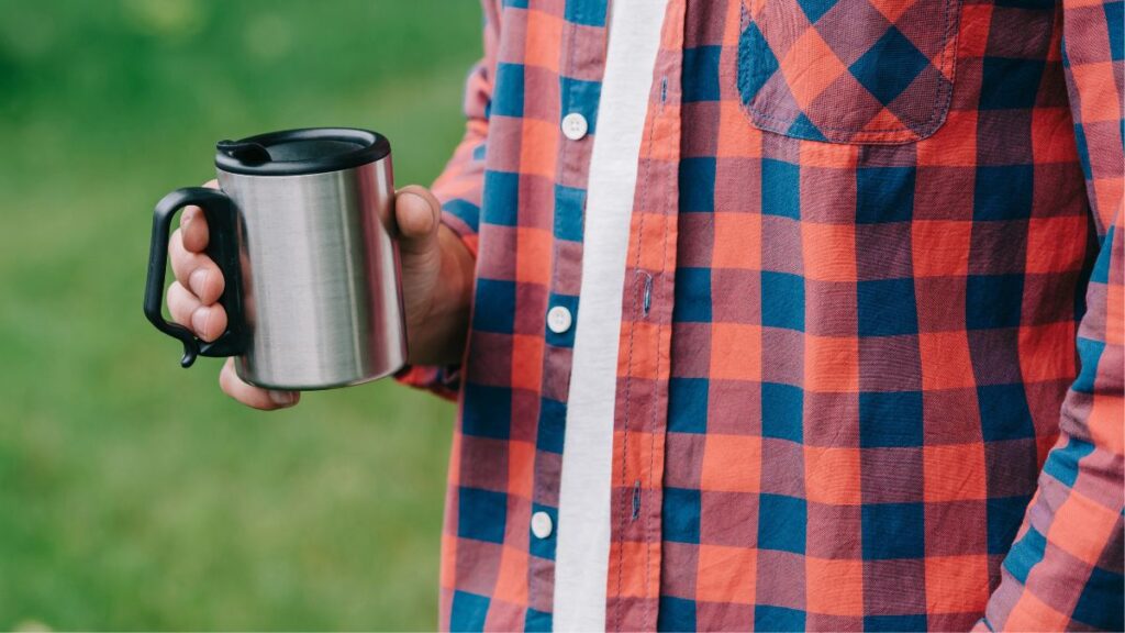 metal travel mug