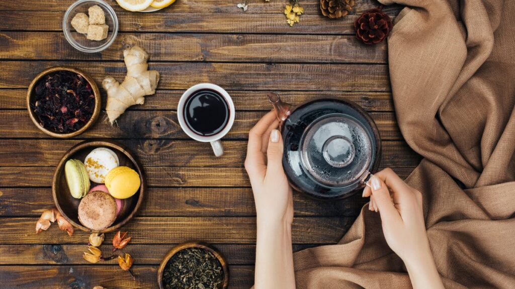 tea and sides on a board