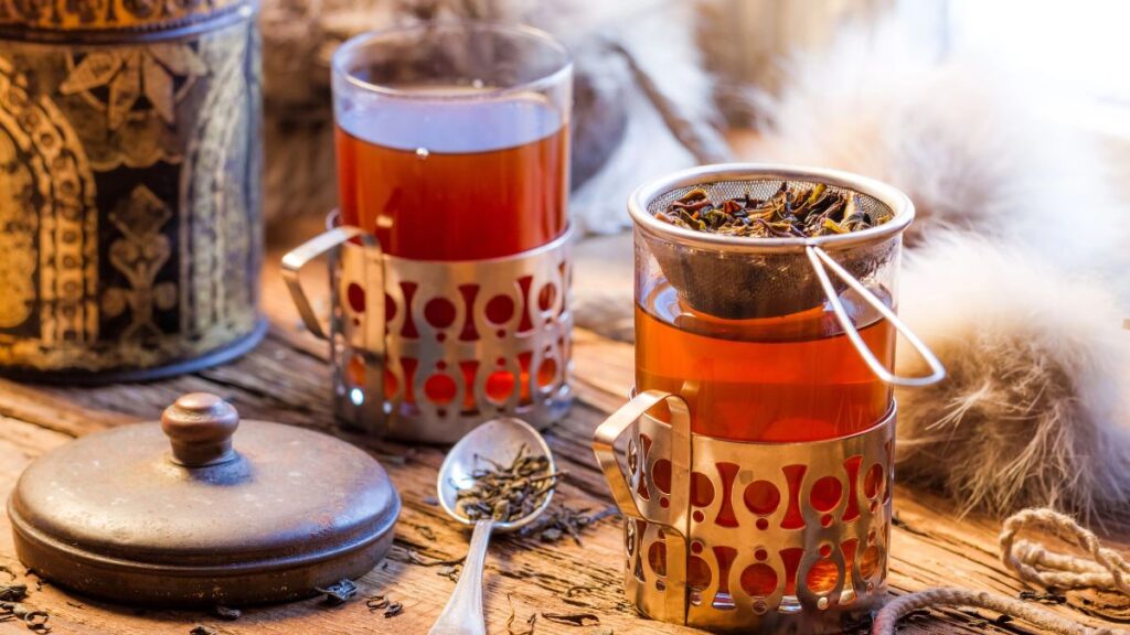 tea steeping in glasses