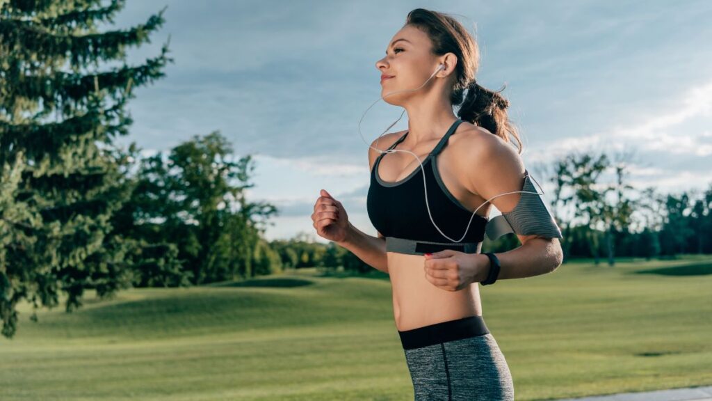 woman running outside