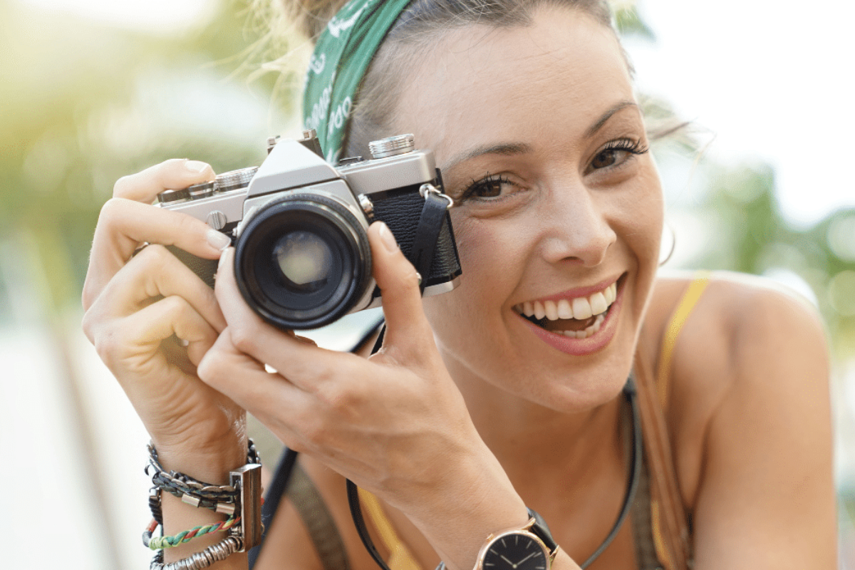 woman with a camera