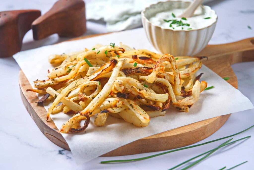 Baked Turnip Fries With Creamy Yogurt Dip