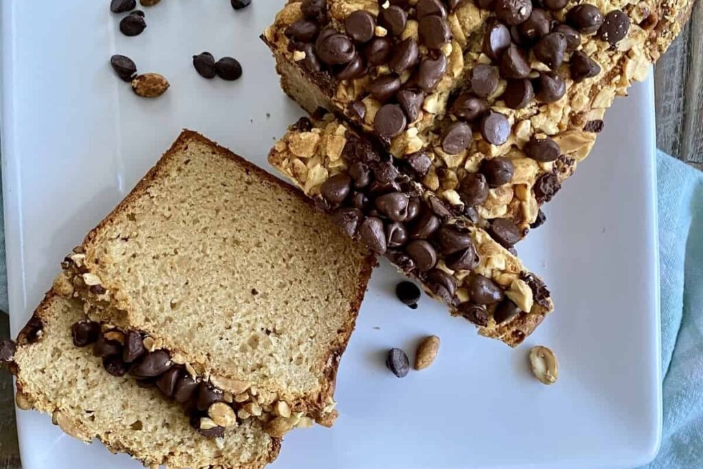 Chocolate Chip Peanut Butter Bread Recipe with Peanuts 