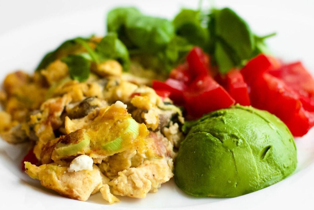 Colorful Scrambled Eggs With Vegetables