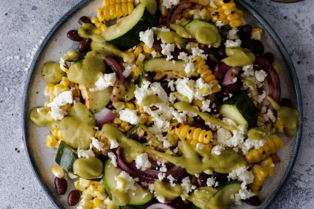 Grilled Corn and Black Bean Salad with Zucchini
