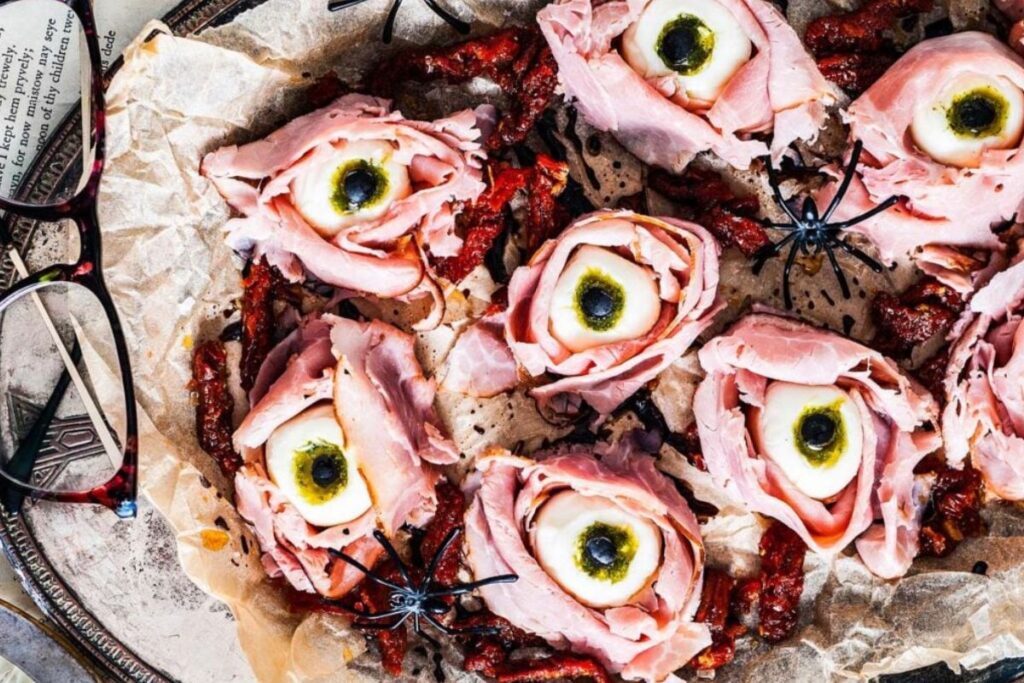 Halloween Antipasto Eyeballs Appetizer 