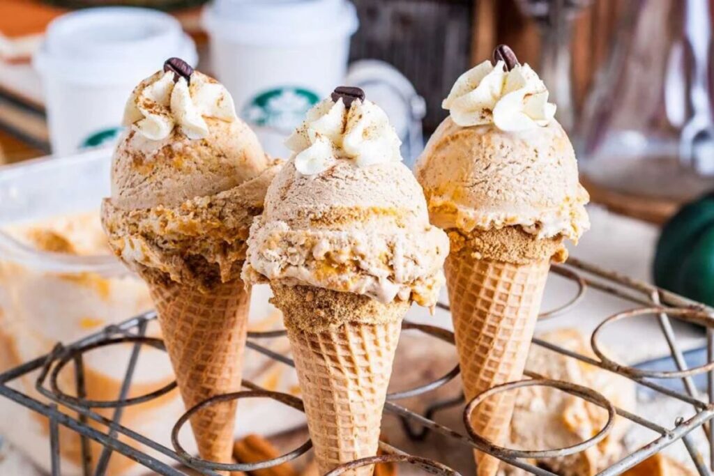 No Churn Pumpkin Spice Latte Ice Cream