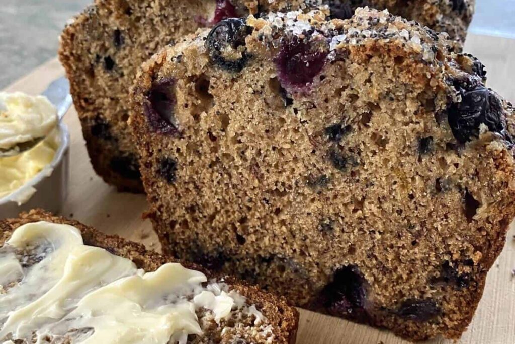 Olive Oil Banana Blueberry Quick Bread 