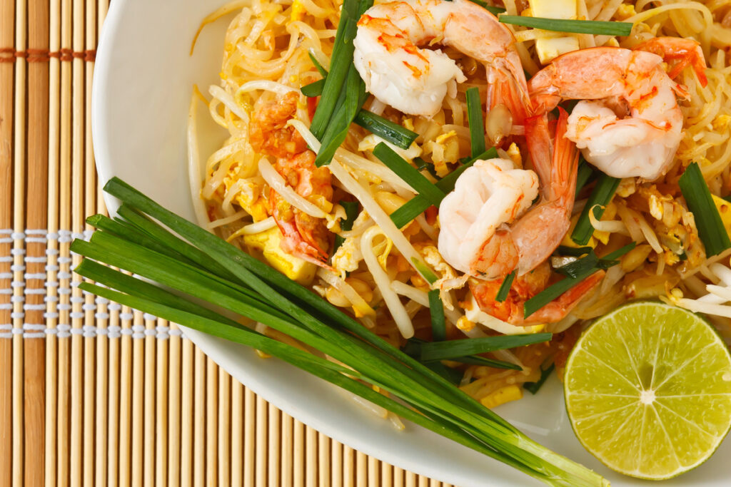 Thai stir-fried rice noodles (Pad Thai) 