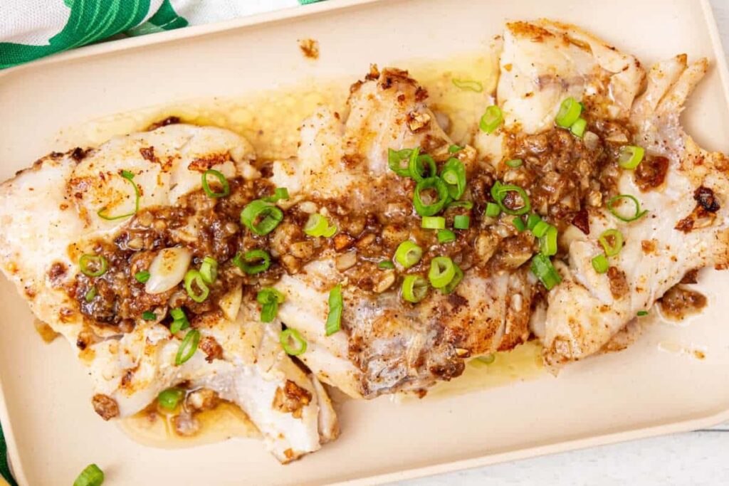 Pan-Fried Rockfish With Garlic Lemon Butter Sauce