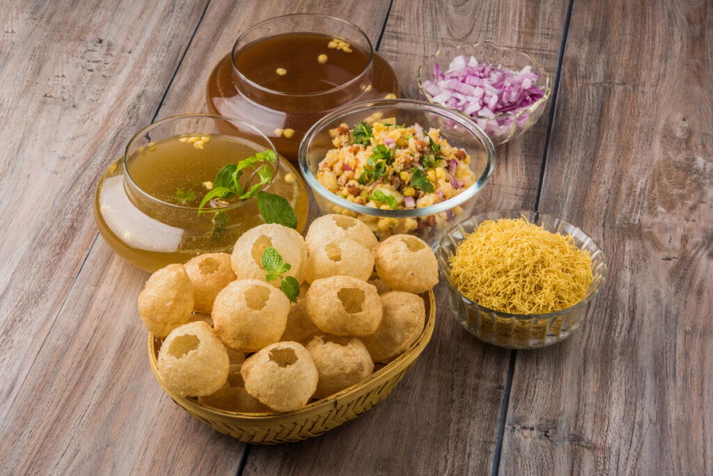 Pani Puri or panipuri, Golgappe or gol gappe, Chat item