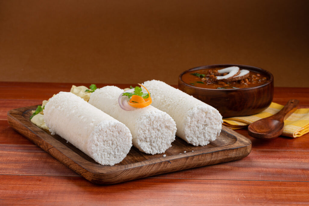 Puttu,Raw rice puttu,Arisi Maavu Puttu with chana