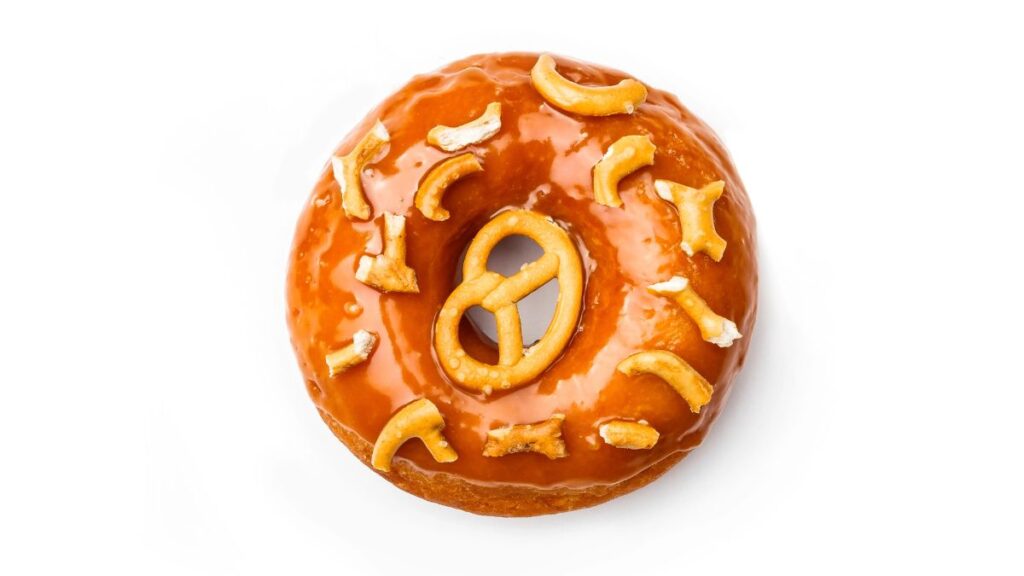 Salted caramel pretzel donut