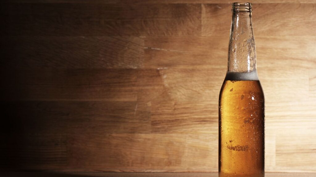 bottle of beer on bar