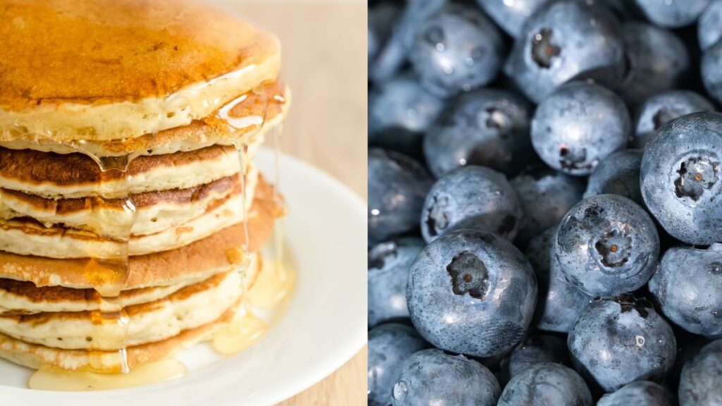 pancakes and blueberries