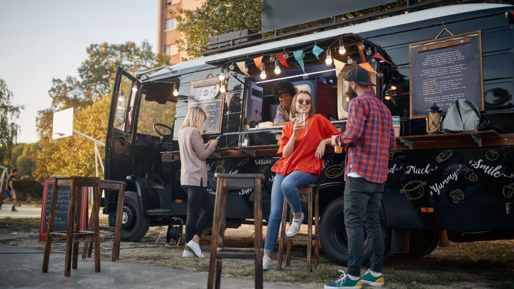 people at a food truck