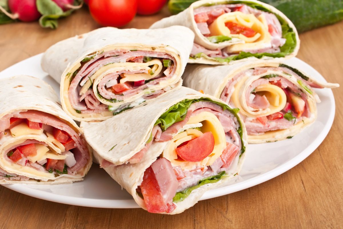 sandwich wrapped in tortillas