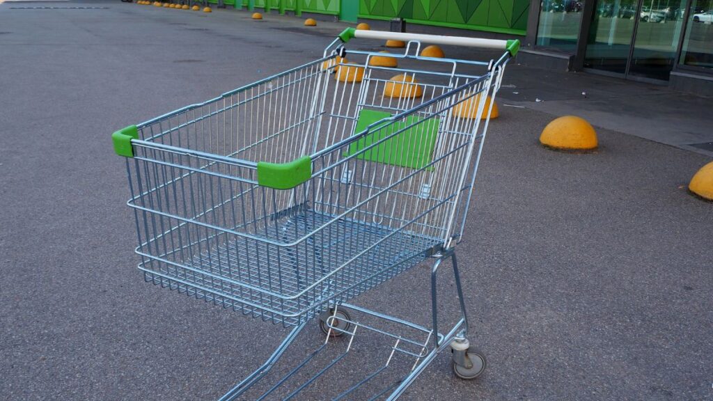 shopping cart in lot