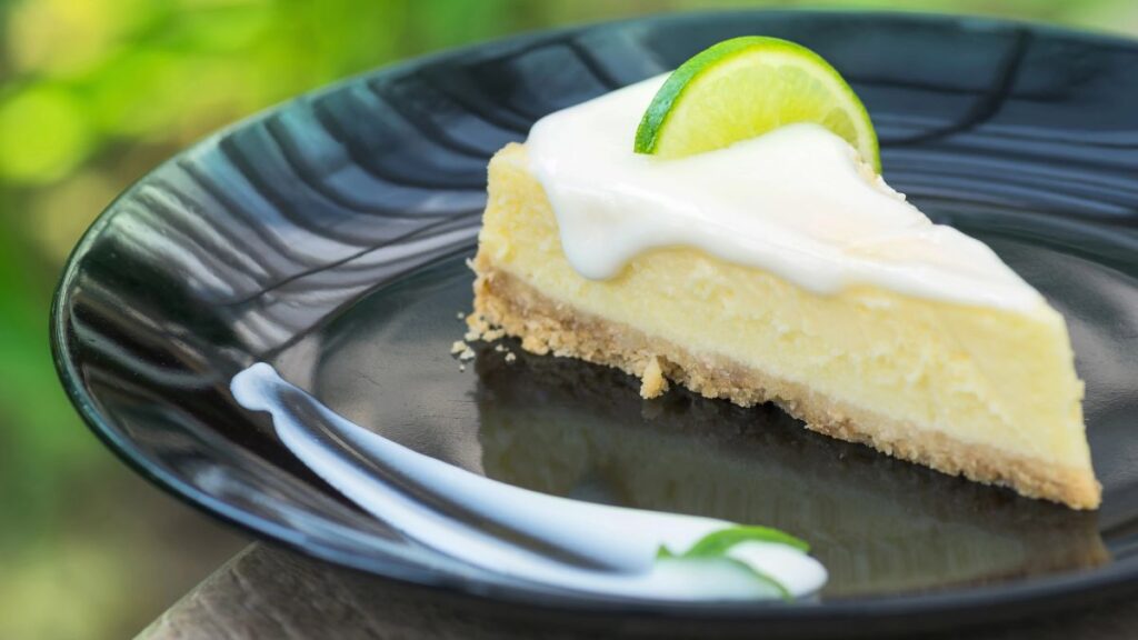 small slice of key lime pie