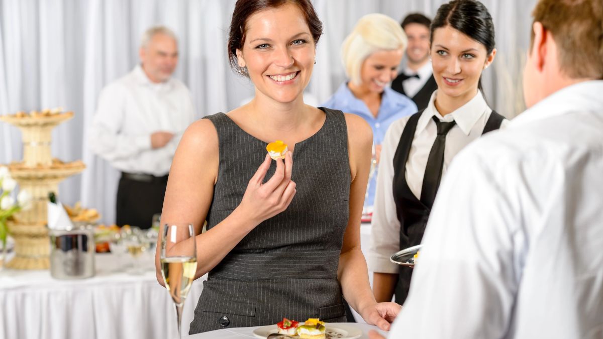 woman at buffet