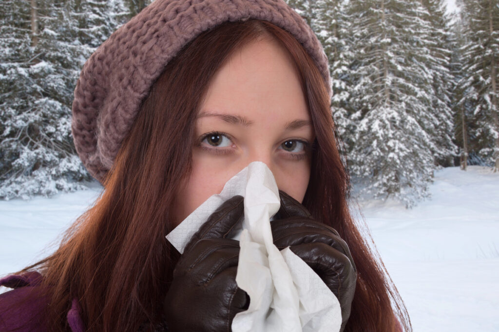 A Women Having a Cold