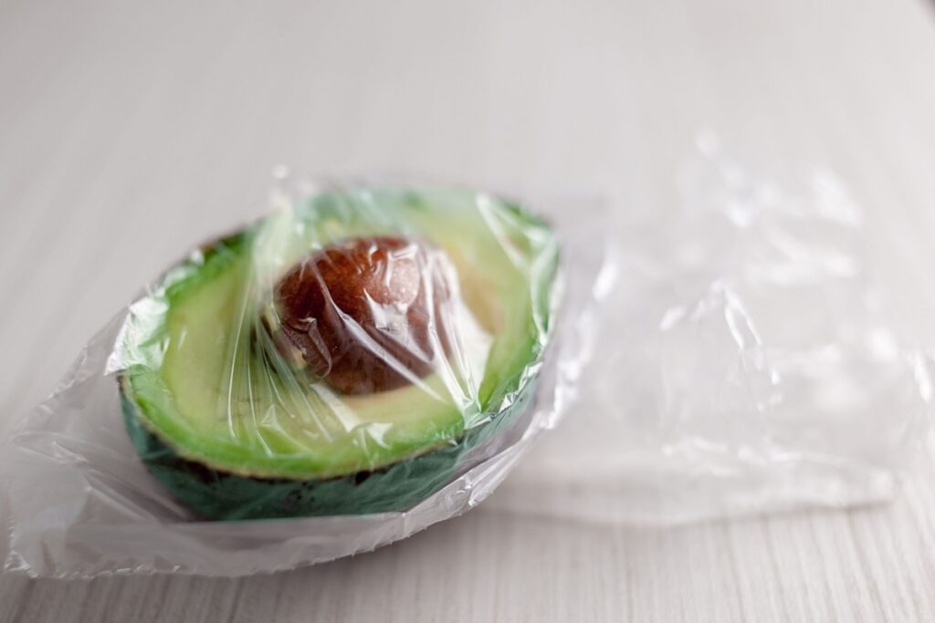 Avocado packed in a plastic bag