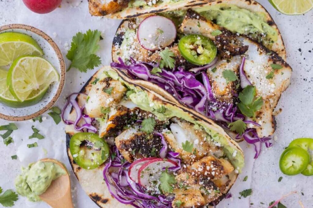 Blackened Fish Tacos With Avocado Sauce