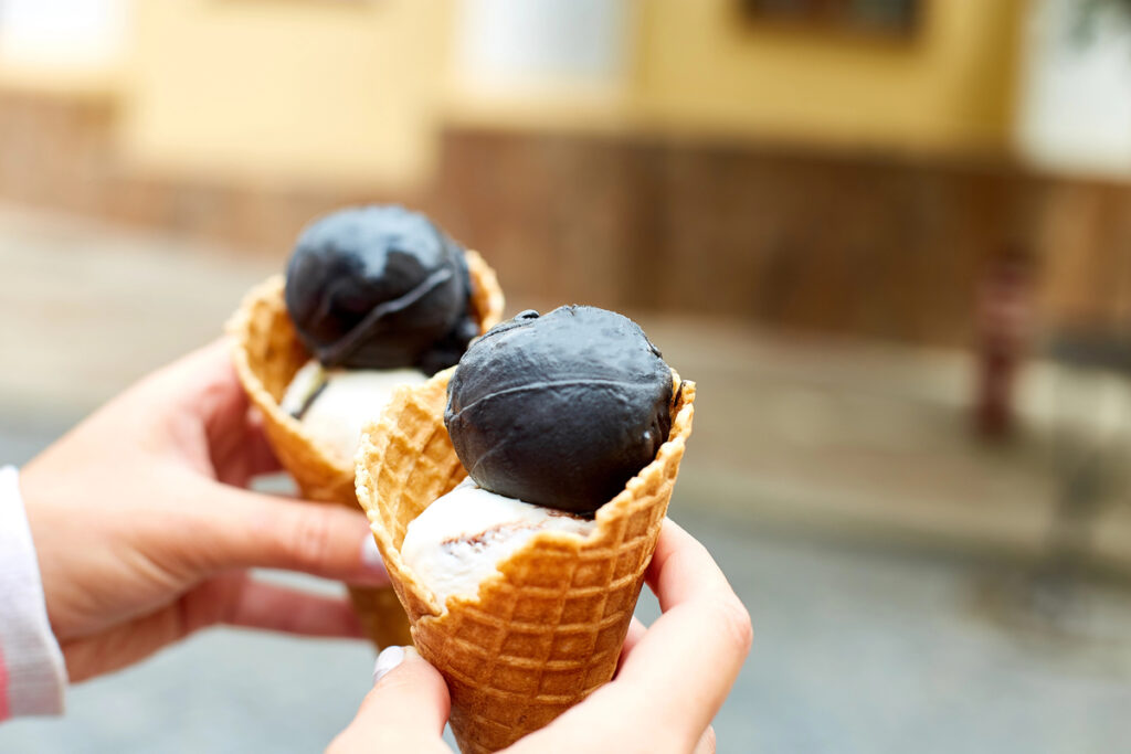 Charcoal ice cream