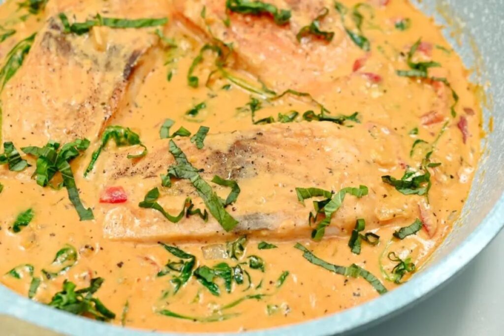 Creamy Tuscan Salmon (Keto Friendly)