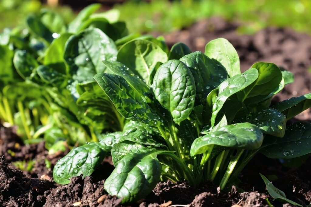 Growing spinach in a home garden