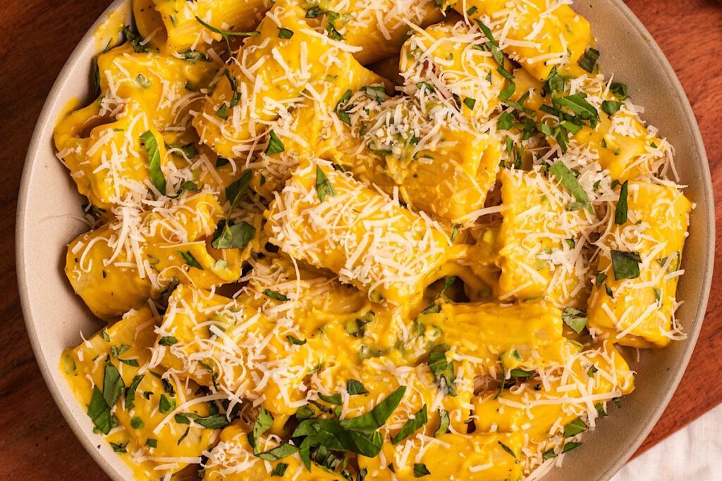 High Protein Butternut Squash Cottage Cheese Pasta