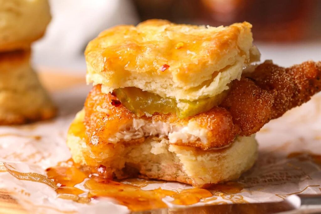 Hot Honey Catfish Biscuits