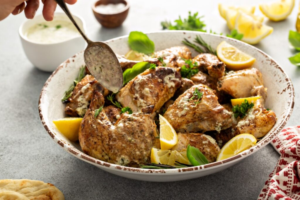 Lemon herbed garlic roasted chicken