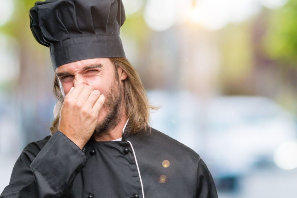 chef something stinks holding nose