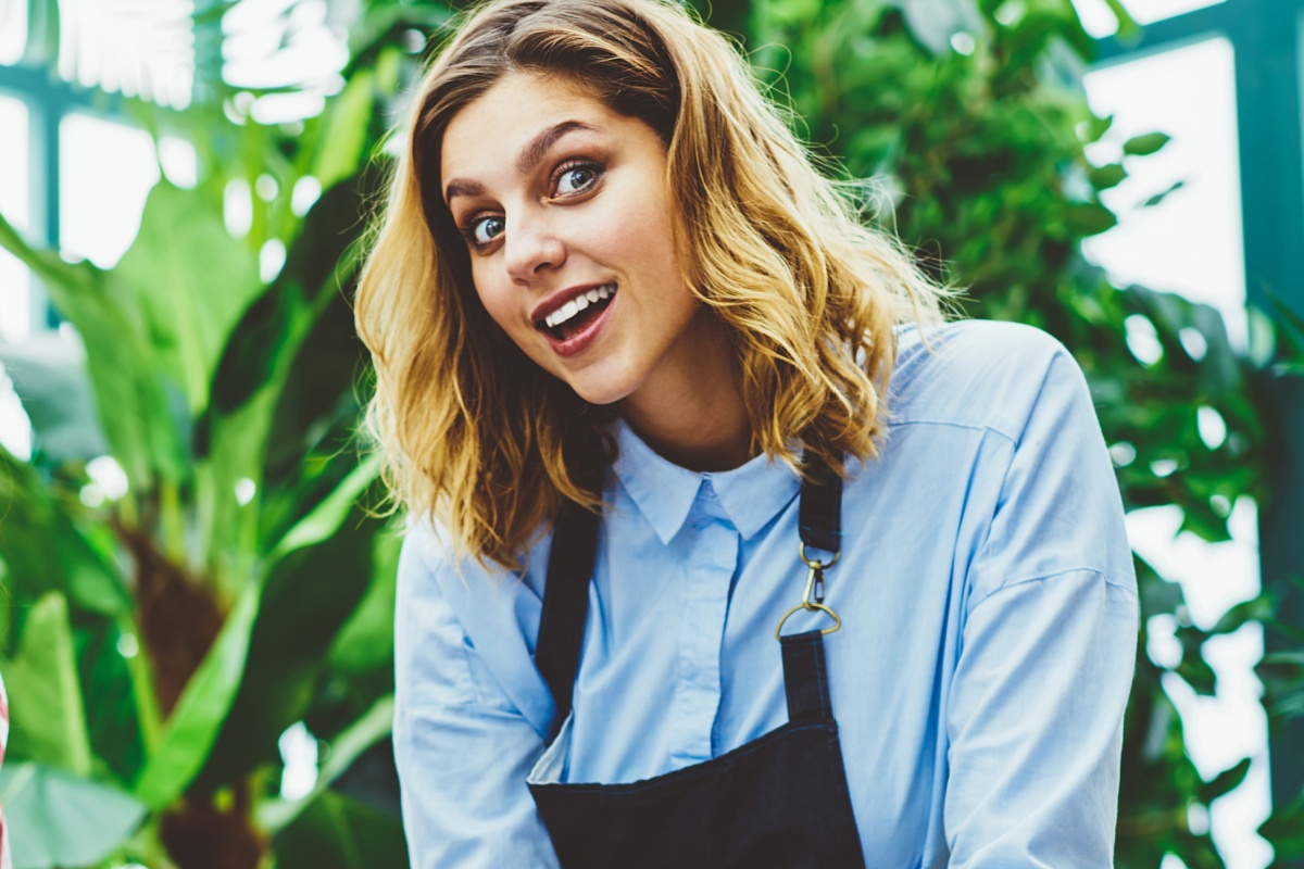 florist gardener with shocked look