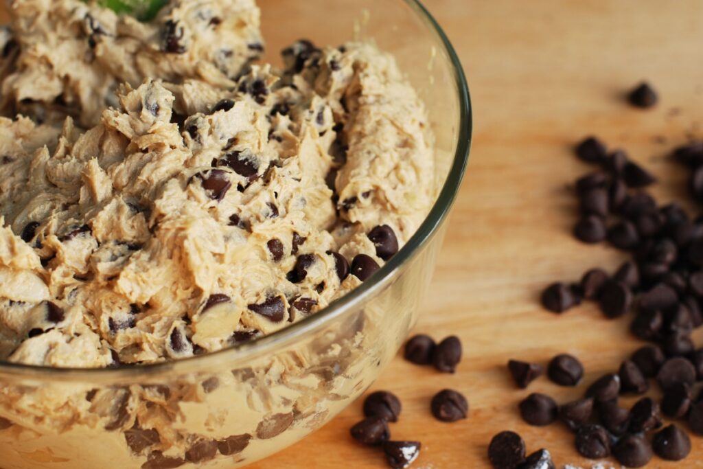 raw cookie dough chocolate chips