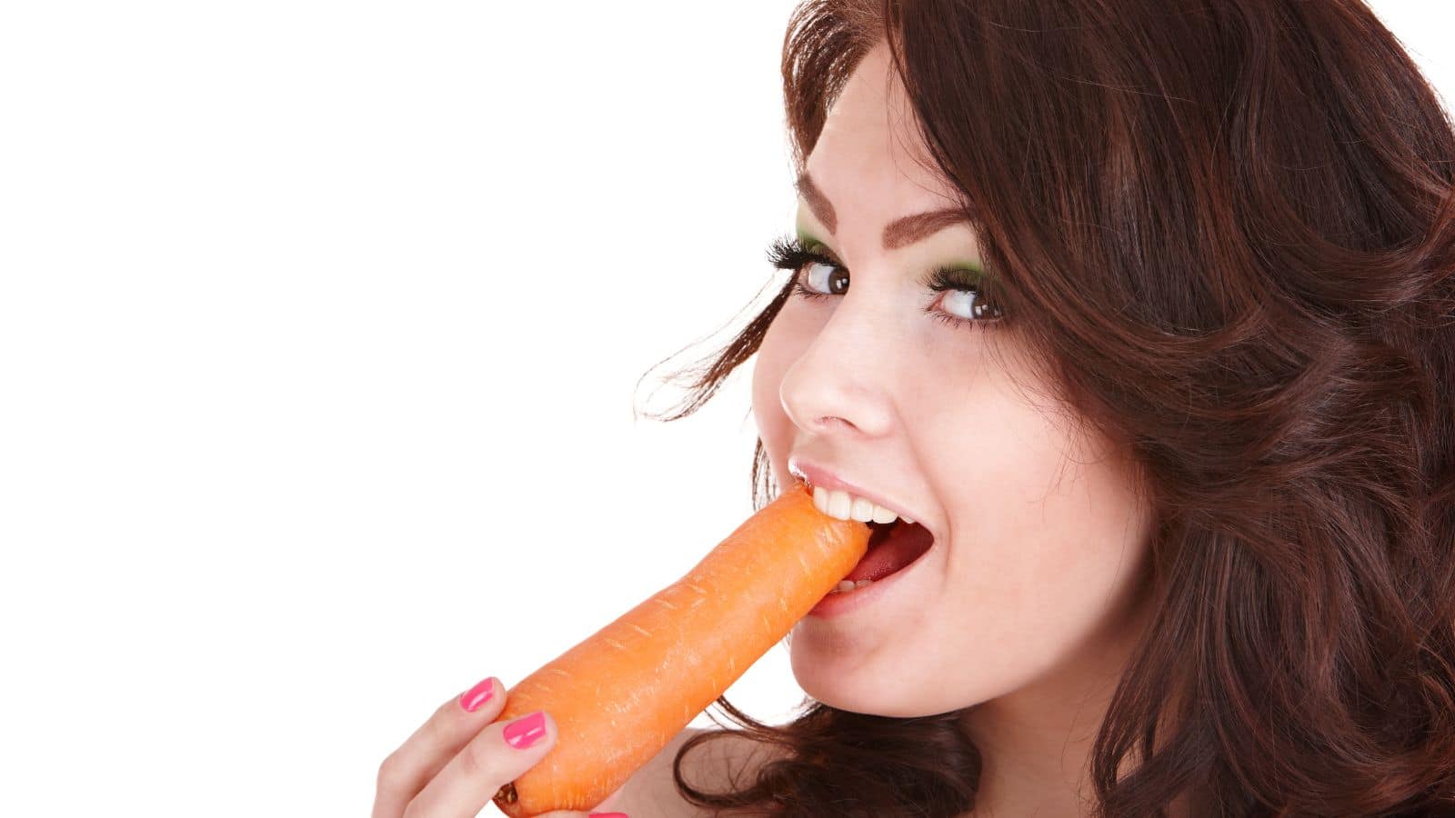 woman eating carrot