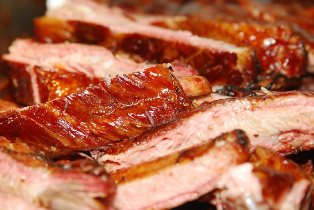 BBQ ribs closeup